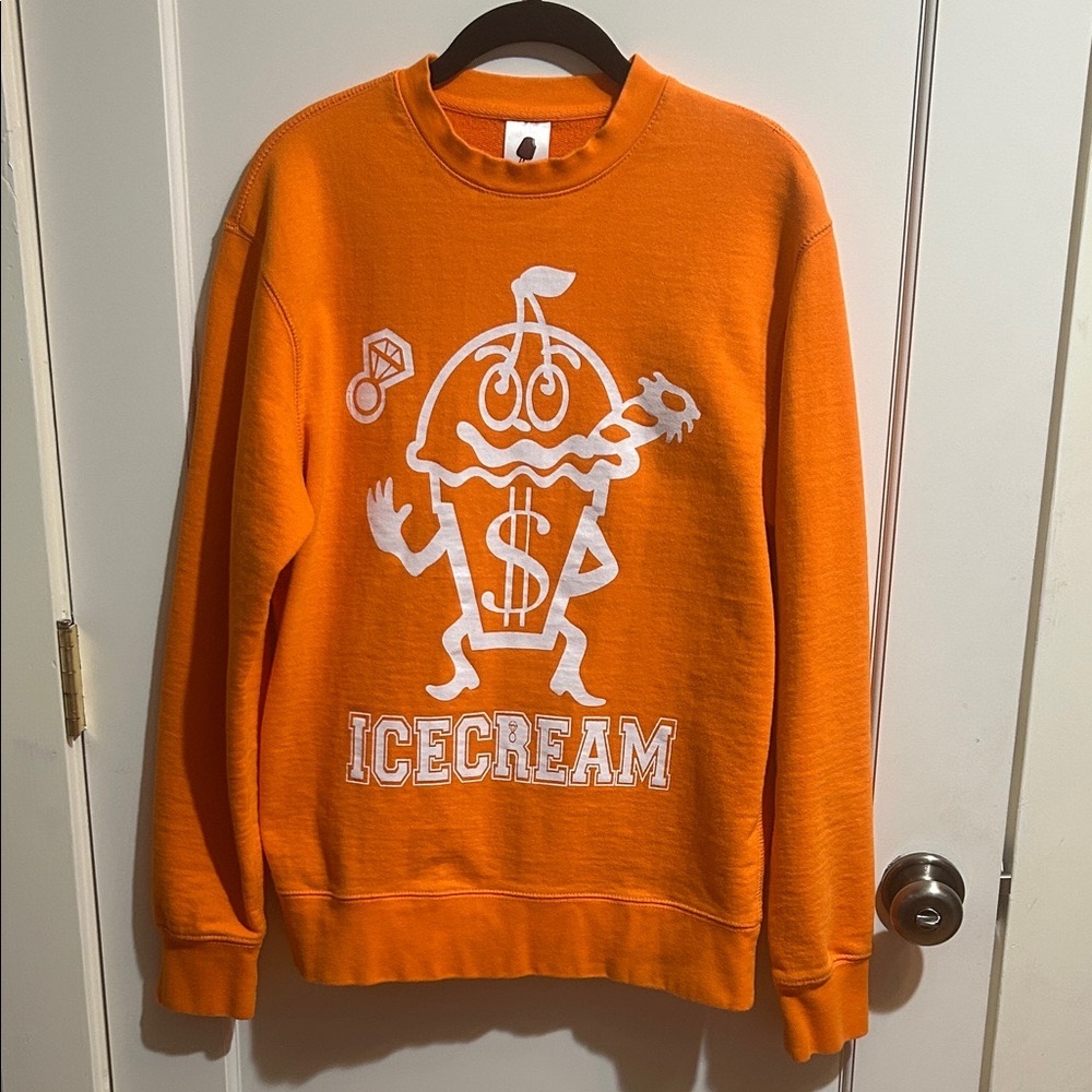 Billionaire Boys Club Orange IceCream Graphic Crewneck Sweatshirt
